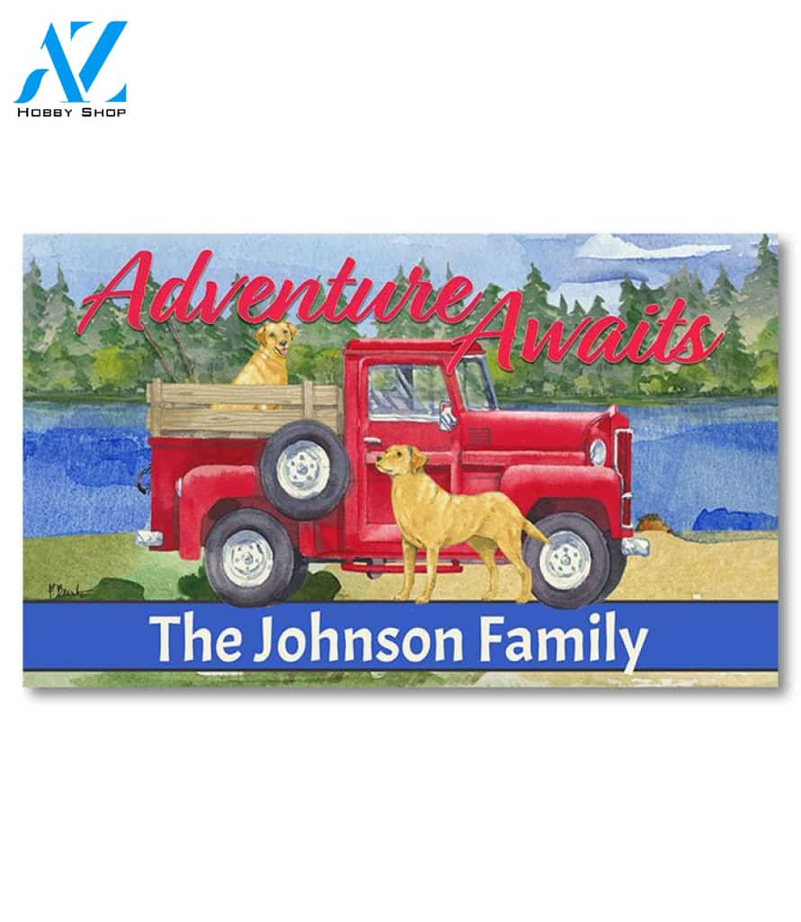Adventure Awaits Personalized Doormat - 18" x 30"