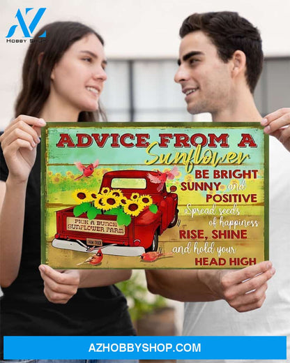Advice From A Sunflower Horizontal Canvas Wall Art, Wall Decor Visual Art