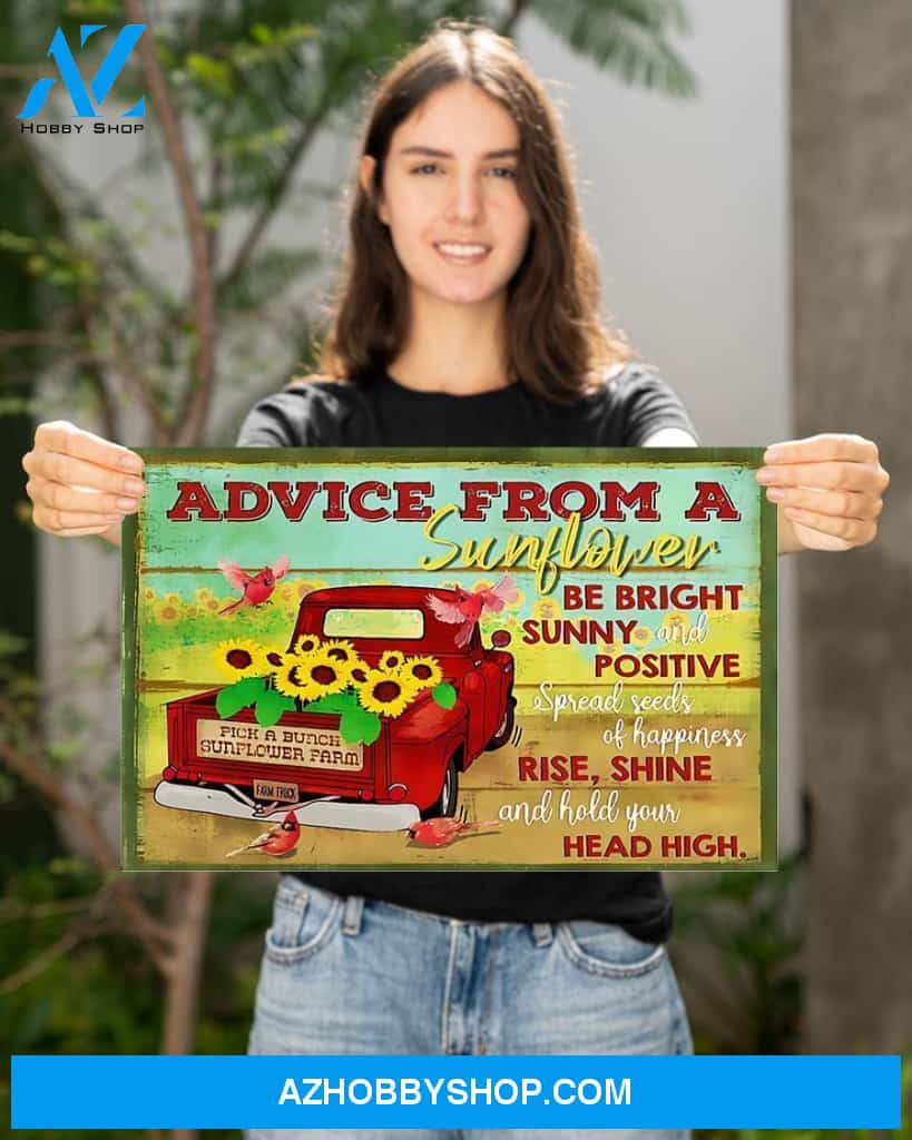 Advice From A Sunflower Horizontal Canvas Wall Art, Wall Decor Visual Art