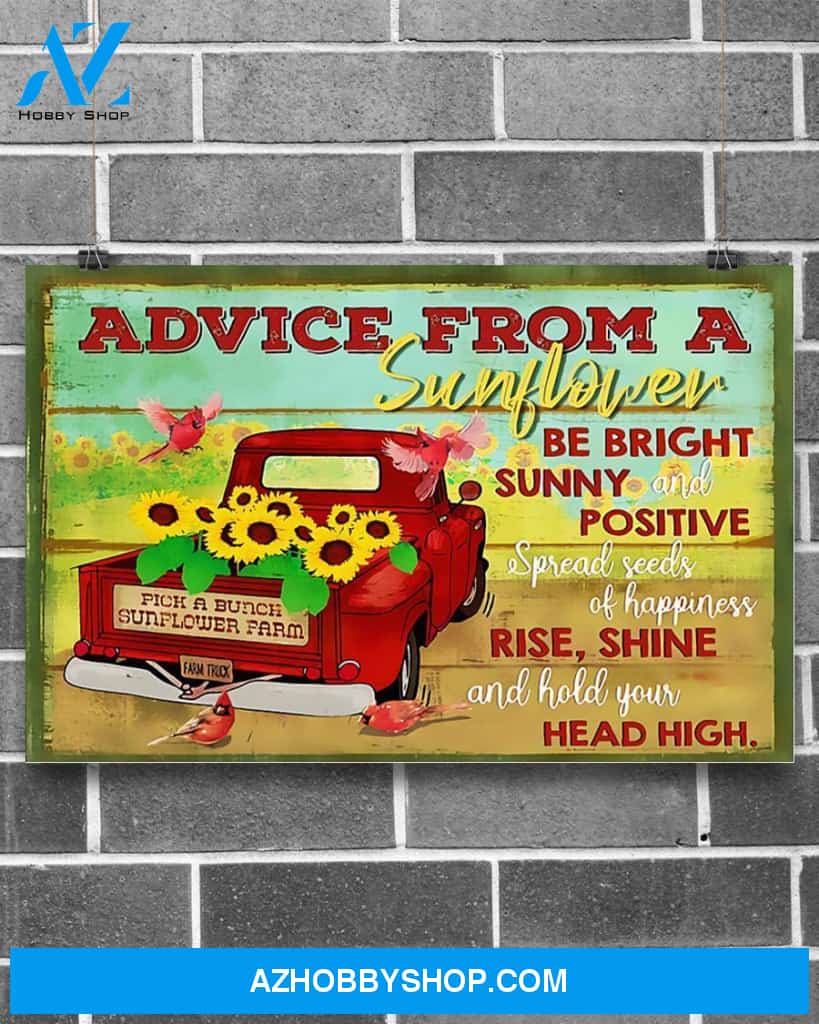Advice From A Sunflower Horizontal Canvas Wall Art, Wall Decor Visual Art