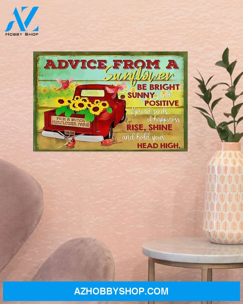Advice From A Sunflower Horizontal Canvas Wall Art, Wall Decor Visual Art