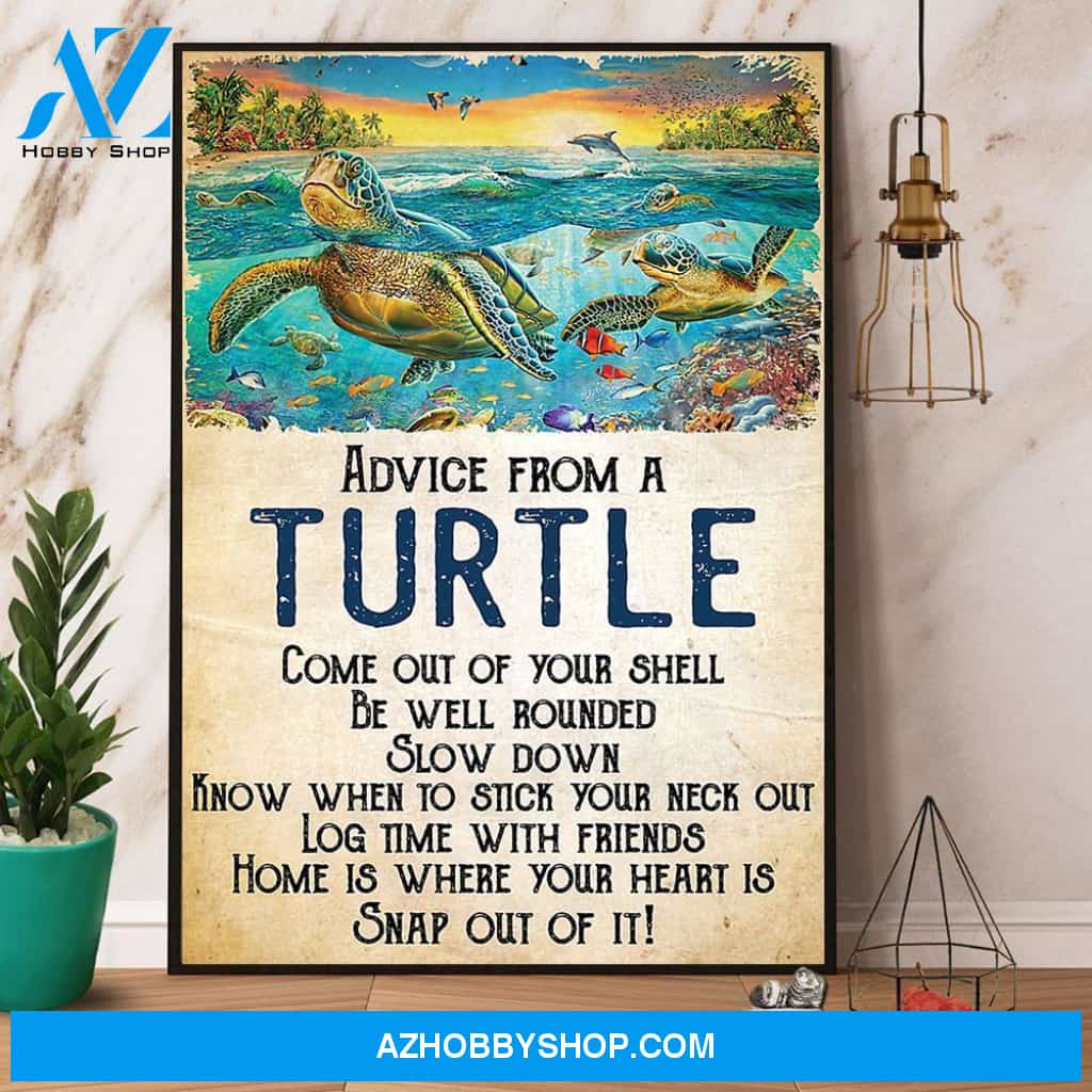 Advice From A Turtle Snap Out Of It Canvas And Poster, Wall Decor Visual Art