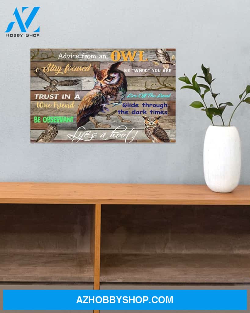 Advice From An Owl Horizontal Canvas Wall Art, Wall Decor Visual Art