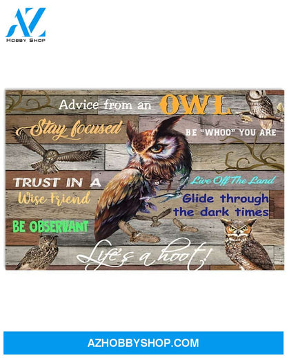 Advice From An Owl Horizontal Canvas Wall Art, Wall Decor Visual Art