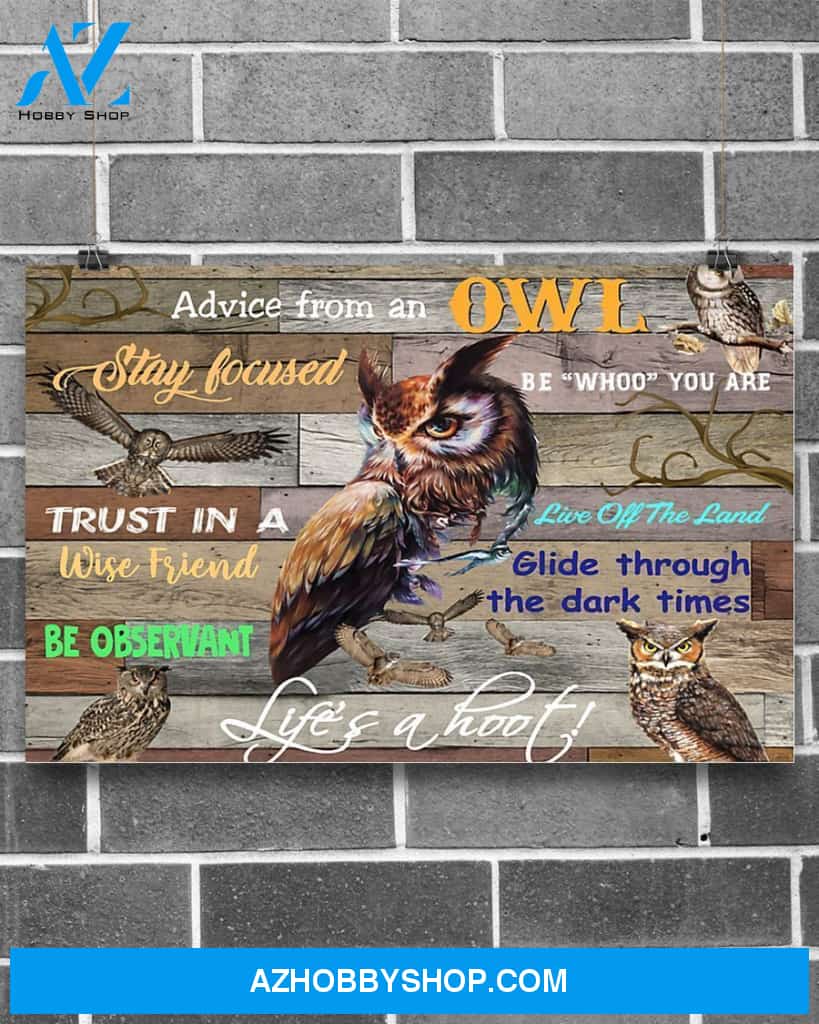 Advice From An Owl Horizontal Canvas Wall Art, Wall Decor Visual Art