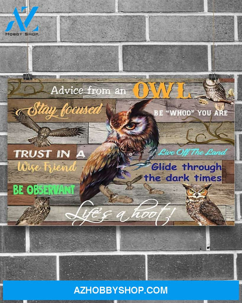 Advice From An Owl Horizontal Canvas Wall Art, Wall Decor Visual Art