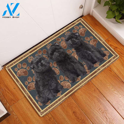 Affenpinscher Flower Paw Dog Doormat | Welcome Mat | House Warming Gift