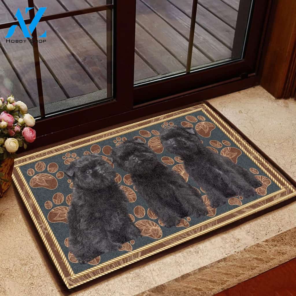 Affenpinscher Flower Paw Dog Doormat | Welcome Mat | House Warming Gift