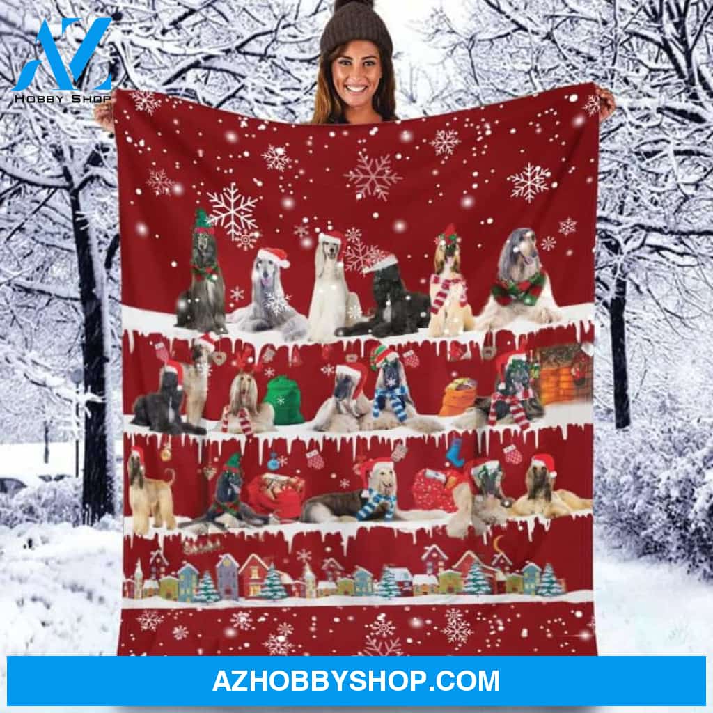 Afghan Hound Merry Christmas Noel Blanket Gift For Dog Lovers, Gift For Christmas, Birthday Gift Home Decor Bedding Couch Sofa Soft and Comfy Cozy