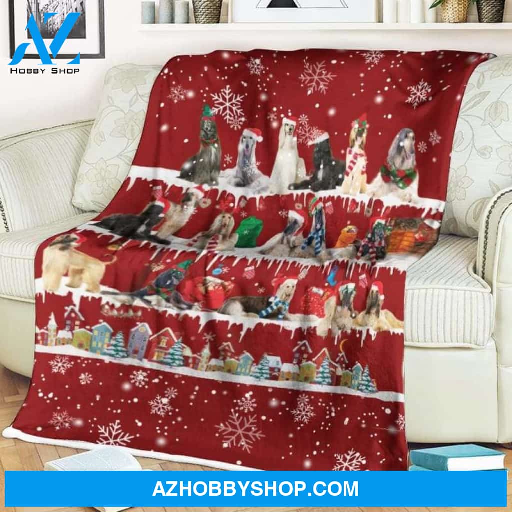 Afghan Hound Merry Christmas Noel Blanket Gift For Dog Lovers, Gift For Christmas, Birthday Gift Home Decor Bedding Couch Sofa Soft and Comfy Cozy