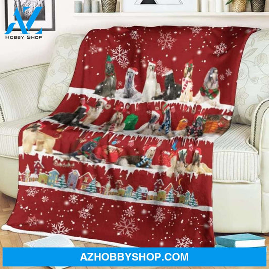 Afghan Hound Merry Christmas Noel Blanket Gift For Dog Lovers, Gift For Christmas, Birthday Gift Home Decor Bedding Couch Sofa Soft and Comfy Cozy