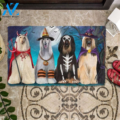 Afghan Hounds Halloweenn Funny Doormat Gift For Dog Lovers Birthday Gift Home Decor Warm House Gift Welcome Mat Halloween Decor