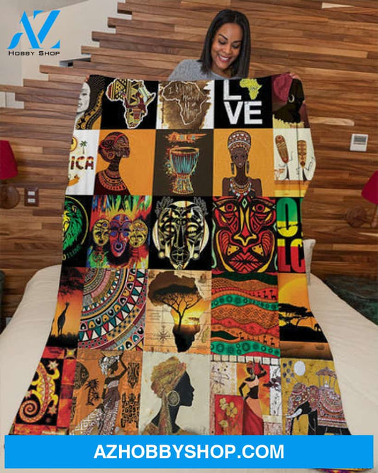 Africa Always In My Heart And We Are One Blanket Fleece Blanket - Quilt Blanket
