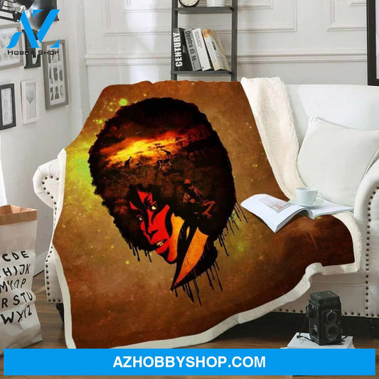 Africa Blanket Design Natural Afro Hair Art Fleece Blanket Afro Women Fleece Blanket