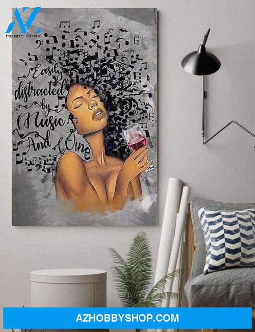 African American Art Lose Your Mind Find Your Soul Canvas, Afro Music Lady Print Decor, Wine Art, Home Decor Canvas