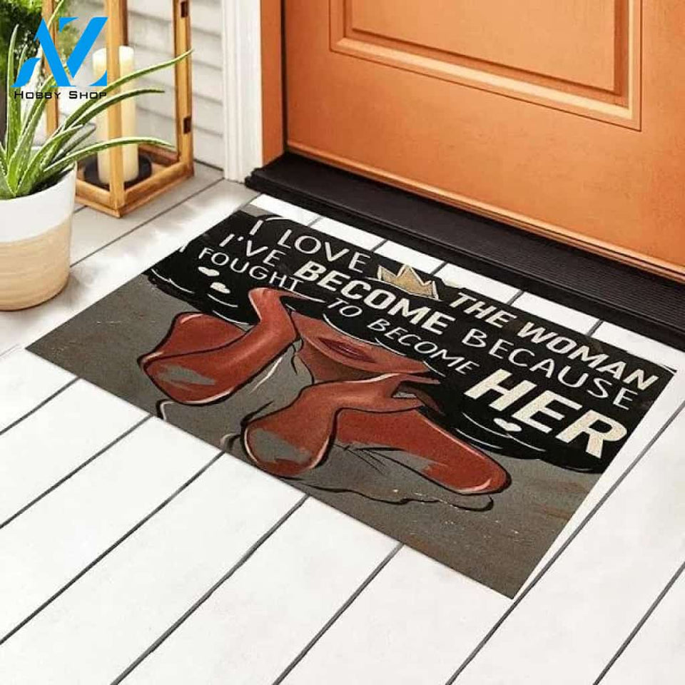 African American Black Queen Afro Girl Pvc Doormat Rug Housewarming Gift Family Welcome Mat Custom Funny Birthday New Year
