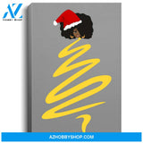 African American Girl Angel Santa Christmas Tree Topper Canvas Wall Art