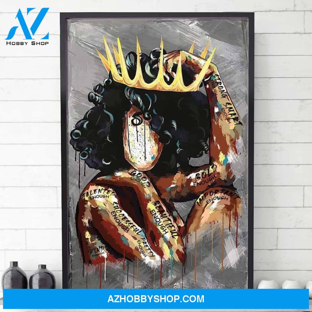 African American Portrait Black Woman Art Poster Canvas Poster Canvas