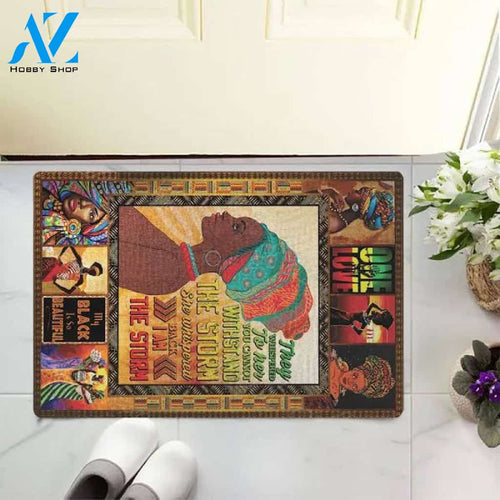 African Black Women Door Mat, New Home Gift, Housewarming Gift, Indoor/Outdoor Mat, Super Absorbent, Non Slip