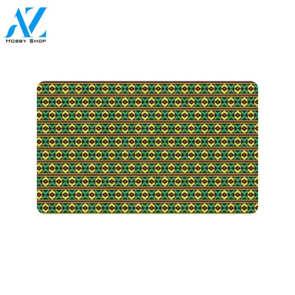 African Geometric Print Pattern Rubber Doormat