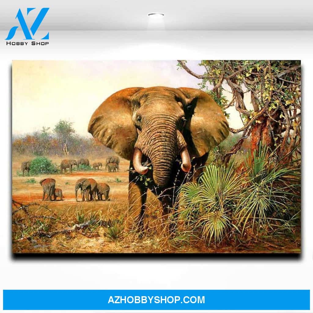 African Wild Animal Elephant Modern Artwork For Home Living Office Full Hd Personalized Customized Canvas Art Wall Art Wall Decor