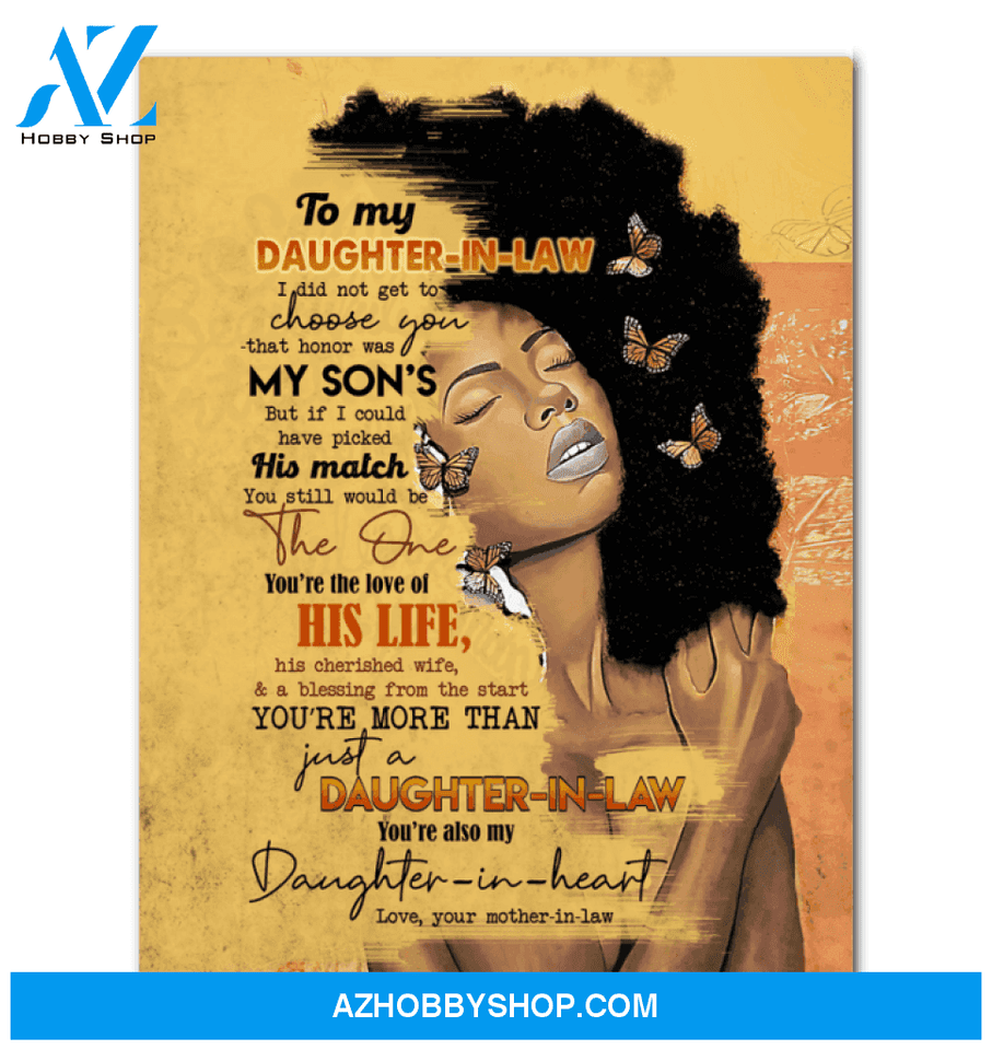 African Woman Canvas Giving Daughter-In-Law You'Re Also My Daughter-In-Heart Framed Matte Canvas