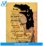 African Woman Canvas Giving Daughter-In-Law You'Re Also My Daughter-In-Heart Framed Matte Canvas