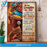 African Woman To My DaughterInLaw You'Re The Love Of His Life Canvas And Poster, Wall Decor Visual Art