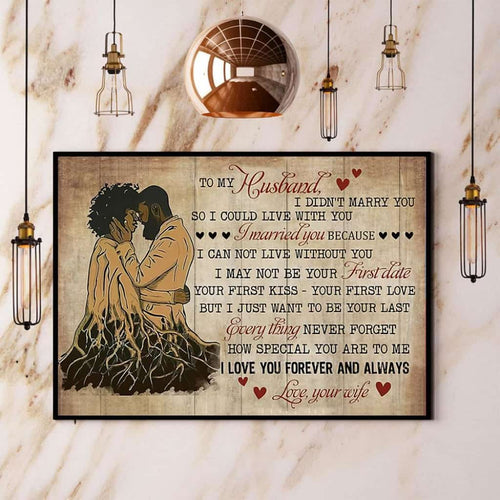 Afro Couple To My Husband I Love You Forever And Always Paper Poster No Frame Matte Canvas Wall Decor