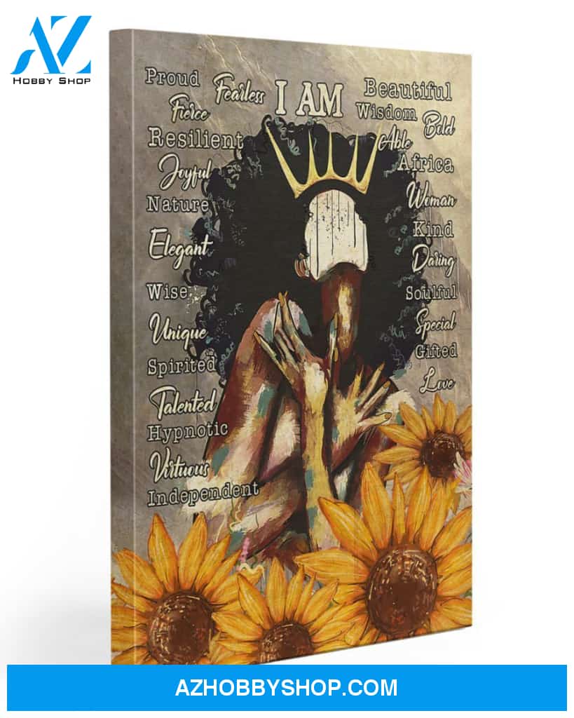 Afro Girl I Am 2 Gallery Wrapped Canvas Prints – African Canvas Print Wall Art