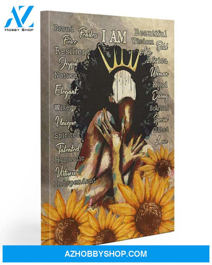Afro Girl I Am 2 Gallery Wrapped Canvas Prints – African Canvas Print Wall Art