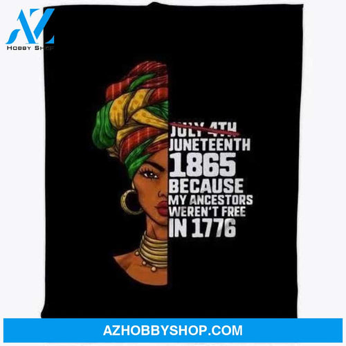 Afro Woman Juneteenth Day My Ancestors Blankets - Black - Teespring
