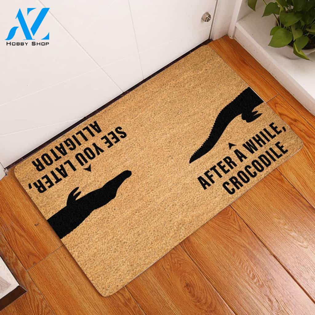 After A While-Crocodile Doormat | Welcome Mat | House Warming Gift | Christmas Gift Decor
