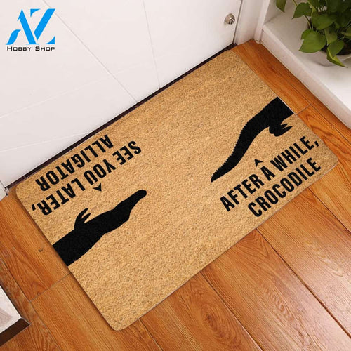 After A While-Crocodile Doormat | Welcome Mat | House Warming Gift | Christmas Gift Decor