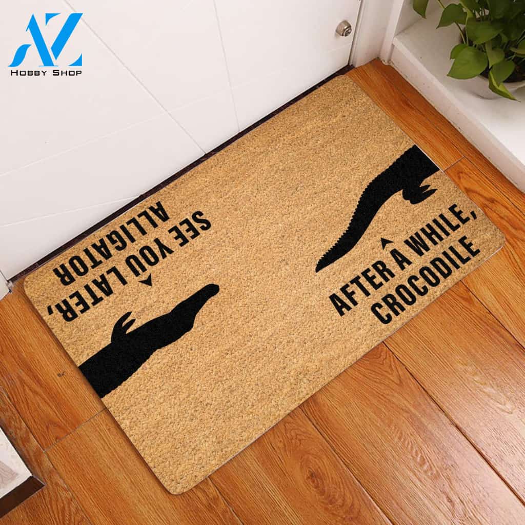 After A While-Crocodile Doormat | Welcome Mat | House Warming Gift | Christmas Gift Decor