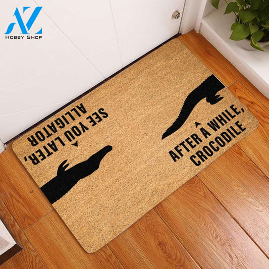 After A While-Crocodile Doormat | Welcome Mat | House Warming Gift | Christmas Gift Decor