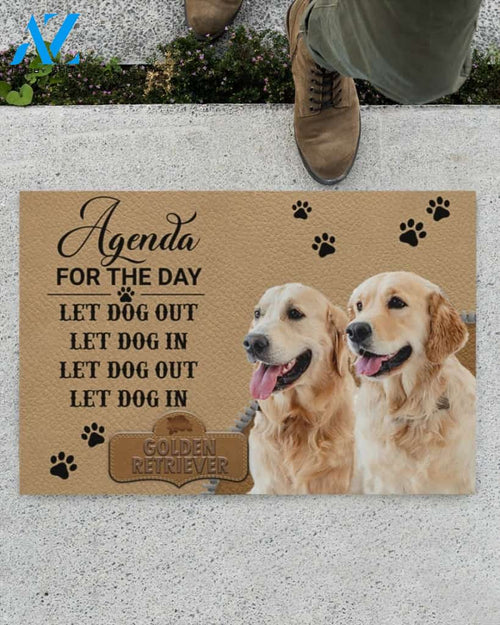 Agenda For The Day Let Dog Out Let Dog In Golden Retriever Doormat Welcome Mat Housewarming Gift Home Decor Funny Doormat Gift For Dog Lovers Gift For Christmas