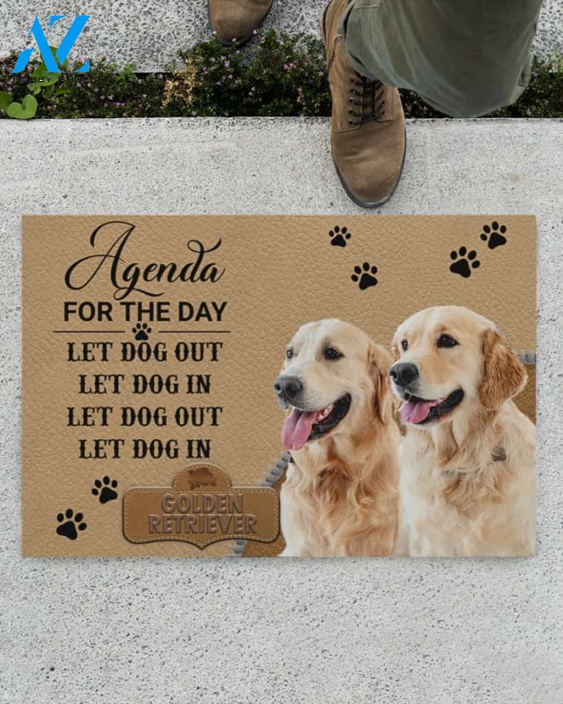 Agenda For The Day Let Dog Out Let Dog In Golden Retriever Doormat Welcome Mat Housewarming Gift Home Decor Funny Doormat Gift For Dog Lovers Gift For Christmas