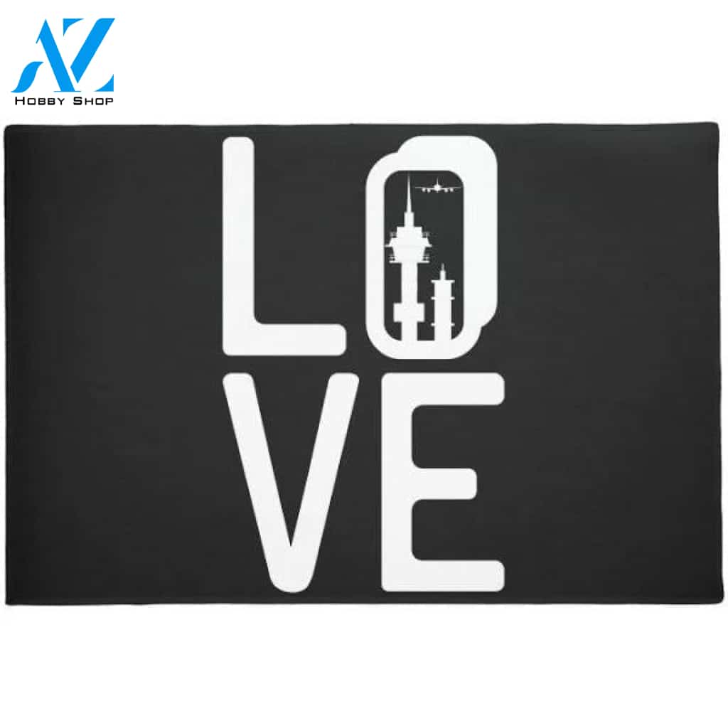 Air Traffic Control Love Tower ATC Controller Doormat Welcome Mat House Warming Gift Home Decor Funny Doormat Gift Idea