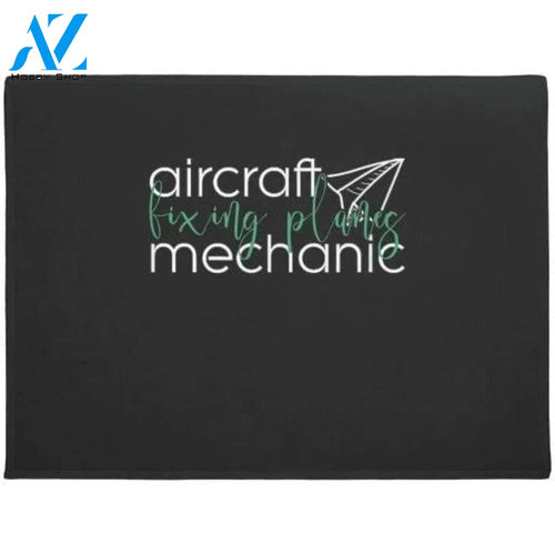 Aircraft Mechanic Fixing Planes Welcome Doormat Warm House Gift Welcome Mat Gift for Friend Family