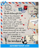 Personalized Airmail To My Granddaughter From Grandma I Filled This Blanket With Hugs Fleece Blanket Great Customized Gifts For Birthday Christmas Thanksgiving