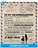 Personalized Airmail To My Granddaughter From Grandma I Love You Fleece Blanket Great Customized Gifts For Birthday Christmas Thanksgiving