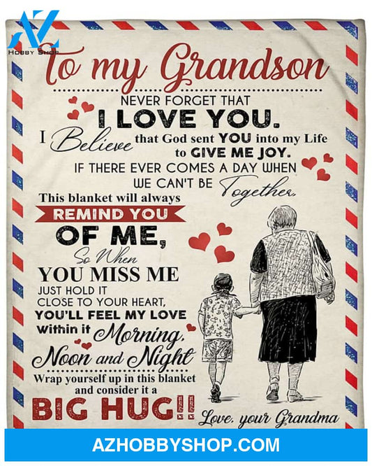 Personalized Airmail To My Grandson From Grandma This Blanket Will Always Remind You Of Me Fleece Blanket Great Customized Gifts For Birthday Christmas Thanksgiving