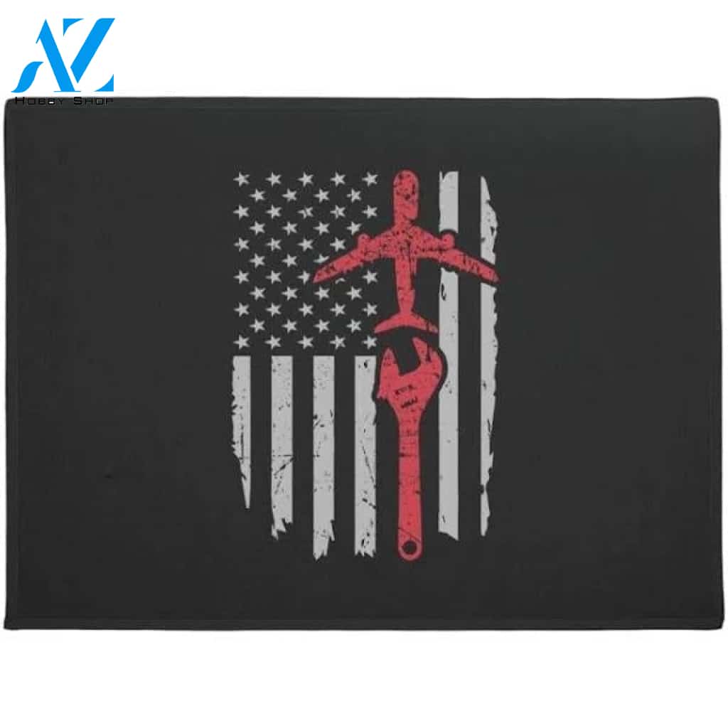 Airplane Mechanic Aviation Technician Gift Indoor and Outdoor Doormat Warm House Gift Welcome Mat Gift for Friend Family