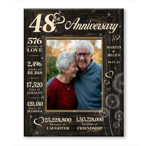 48 Year Wedding Anniversary Gift, 48th Anniversary Gift For Wife, 48 Year Anniversary Gift For Husband