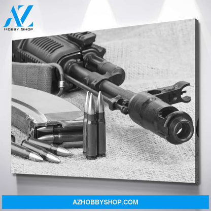 AK47 Black And White Canvas