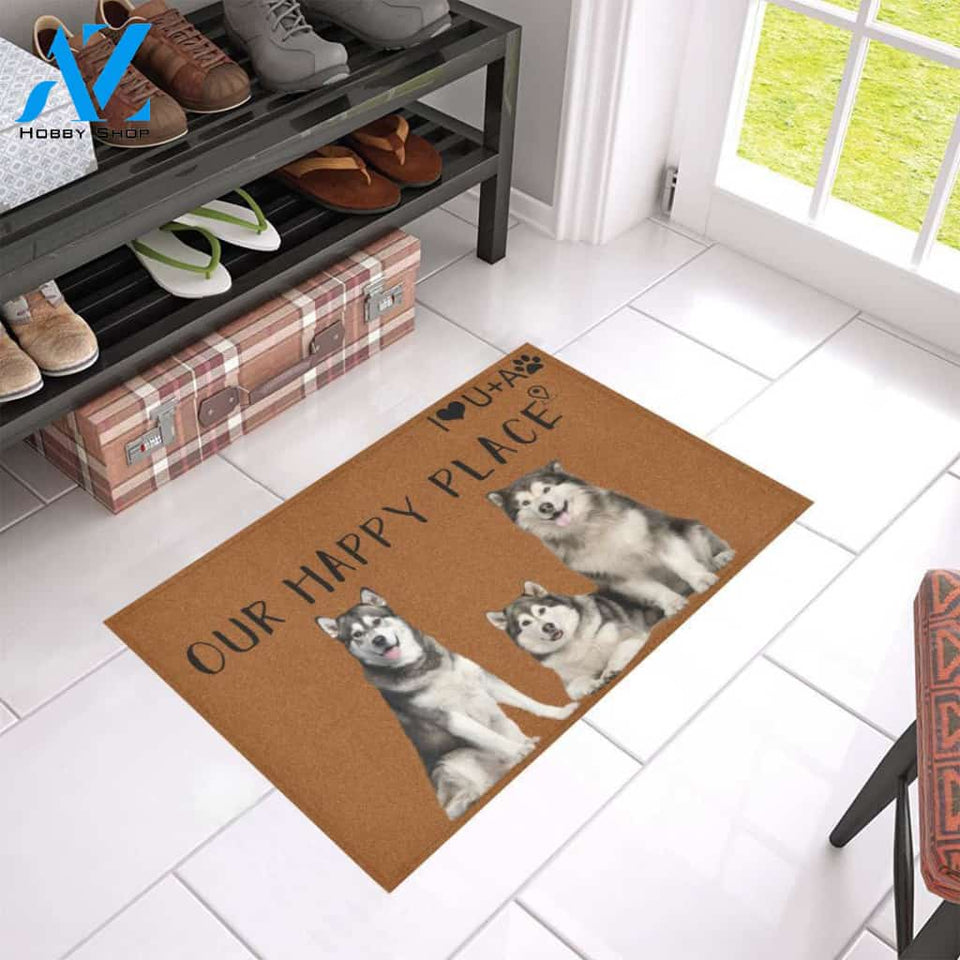 Alaska Our Happy Place Doormat | Welcome Mat | House Warming Gift