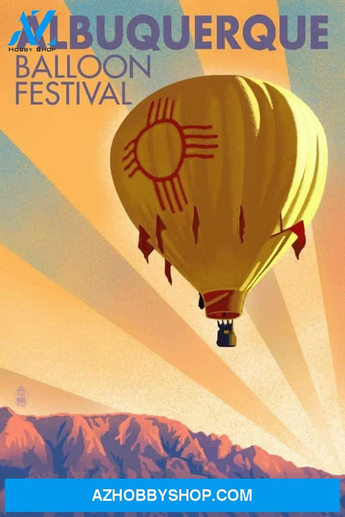 Albuquerque New Mexico Hot Air Balloon Festival Lithography Style