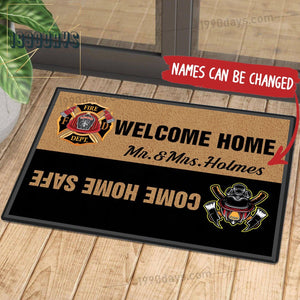 Customized Firefighter Family Doormat | Colorful | Size 8x27'' 24x36''