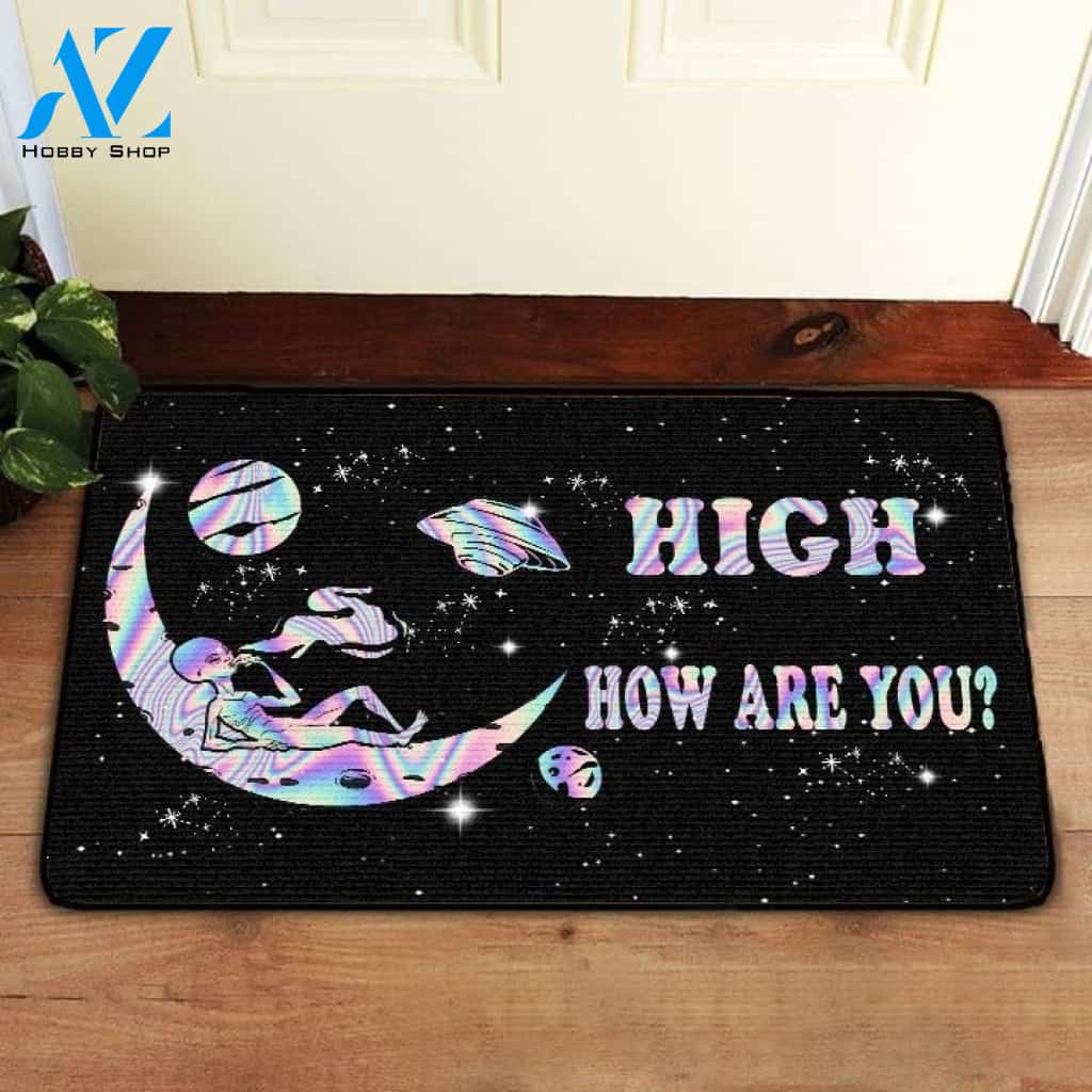 Alien - High How Are You? Doormat Welcome Mat House Warming Gift Home Decor Funny Doormat Gift Idea